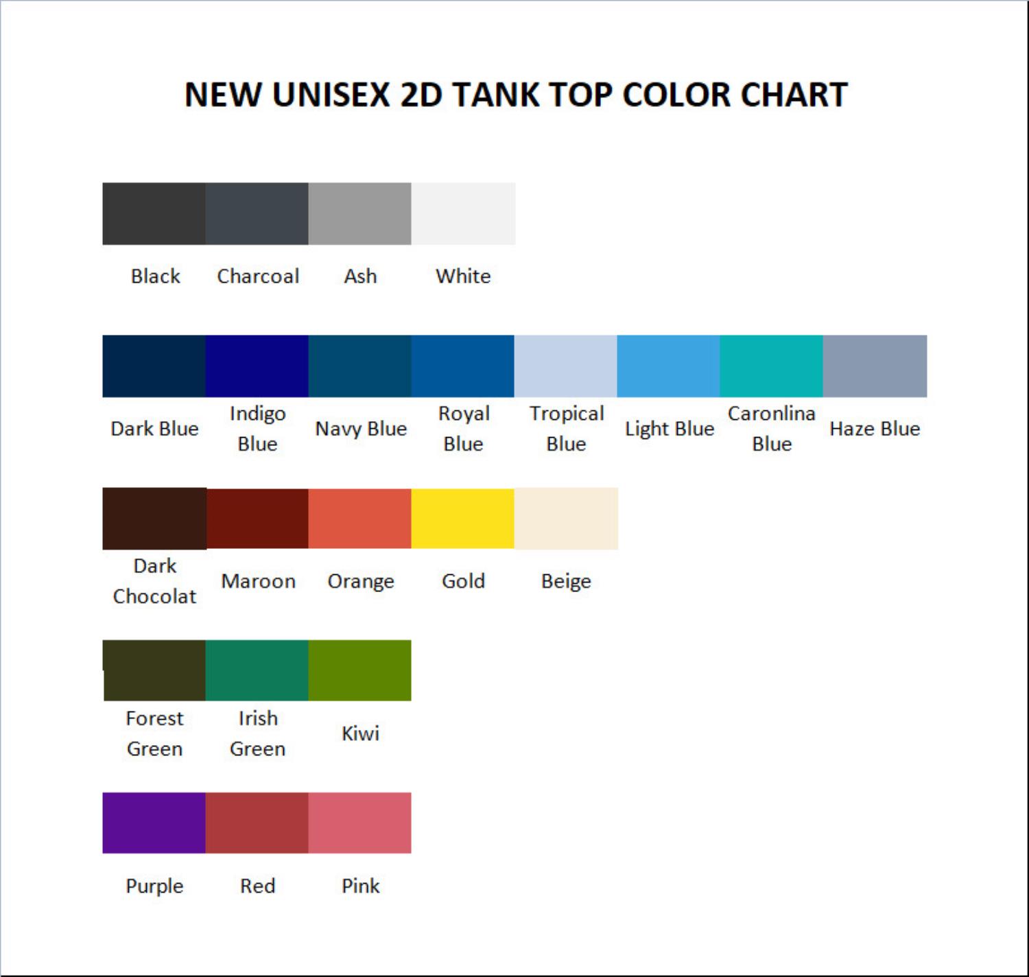 tank top color chart - The Eminence In Shadow Store